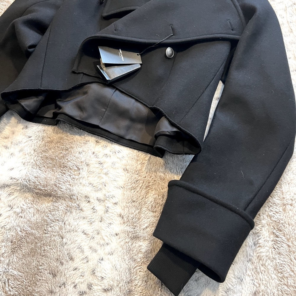 YSL Saint Laurent NWT Wool and Shearling Coat - Picture 8 of 13